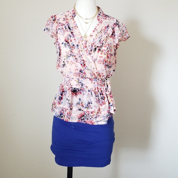 3 for $20 Floral Wrap Top - Picture 1 of 3